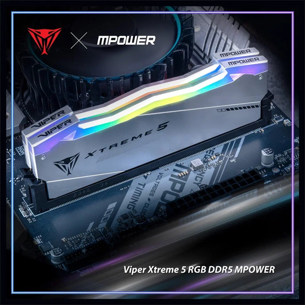 Оперативная память Patriot Viper XTREME DDR5 DIMM MPOWER 32GB 6000MHz KIT 2*16GB CL30 30-40-40-76 1.35V RGB