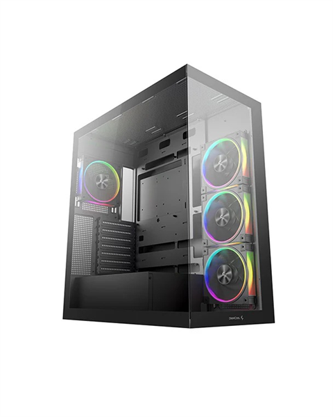 Компьютерный корпус Deepcool CG580 4F V2 без БП, боковое окно (панорама), 4x120мм ARGB PWM вентилятора, черный, ATX (R-CG580-BKADA4-G-2)