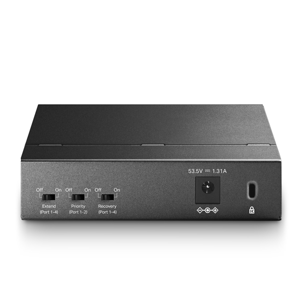 коммутатор TP-Link TL-SF1005P, 5-Port 10/100 Mbps Desktop Switch with 4-Port PoE+, 67 W, 250m