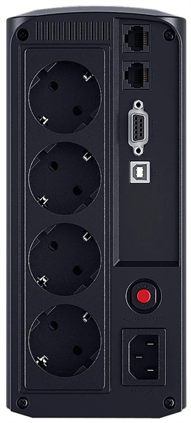 Источник бесперебойного питания Cyberpower VP1000ELCD Line-Interactive 1000VA/550W USB/RS-232/RJ11/45  (4 EURO)