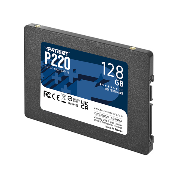 Твердотельный накопитель Patriot SSD P220 128GB SATA3 2.5" R550/W480 TBW 60TB 3D NAND
