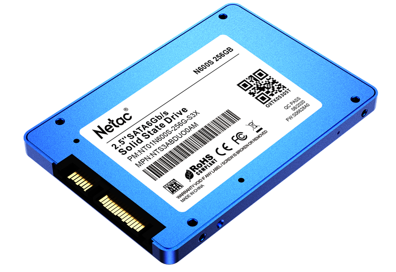 SSD накопитель Netac SSD N600S 256GB 2.5 SATAIII 3D NAND, 7mm, R/W up to 540/490MB/s, TBW 140TB, 5y wty (незначительное повреждение коробки)