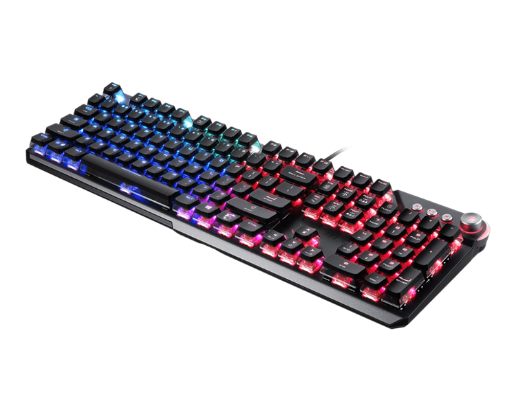 клавиатура проводная Gaming Keyboard MSI VIGOR GK71 SONIC, Wired, Mechnical, with Multimedia functions, Light & Fast Red MSI Sonic Switch, incl. Wrist Rest, RGB, Black (незначительное повреждение коробки)