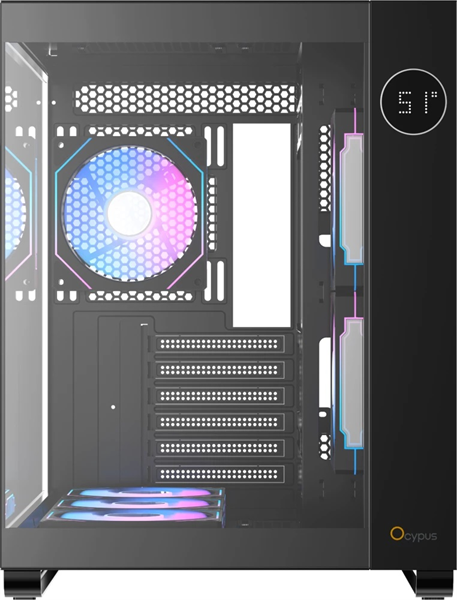 корпус Ocypus Iota C70 BK ARGB, ATX, Type-C(3.1)*1, USB3.0*2, BOTTOM 3x120mm ARGB, REAR 1x120mm ARGB, MB SIDE 2x120mm ARGB (существенное повреждение коробки)