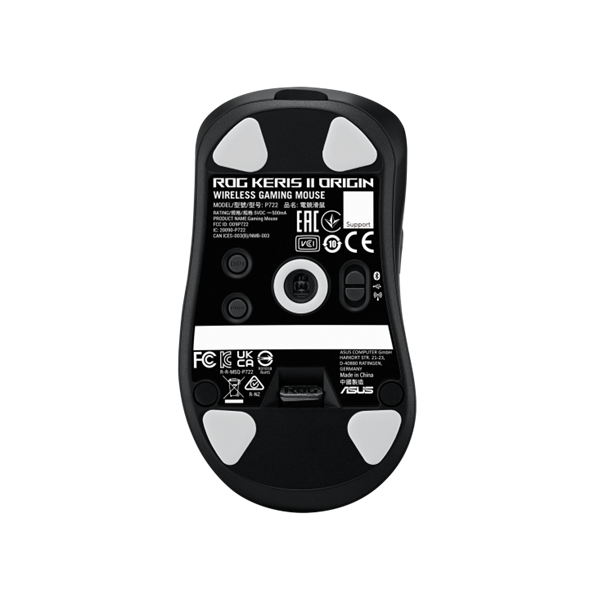 Мышь ASUS ROG KERIS II ORIGIN, 54g, Wired, 2.4GHz RF, Bluetooth 5.1, 42K DPI sensor, 5 Programmable Buttons, Black