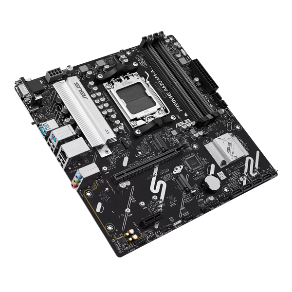 Материнская плата ASUS PRIME A620AM-A-CSM, AM5, A620A, 4*DDR5, 4*SATA, 2*M.2, 2*USB 3.2, 4*USB 2.0, 1*PCIx16, 1*PCIx1, DP+VGA+HDMI, mATX;