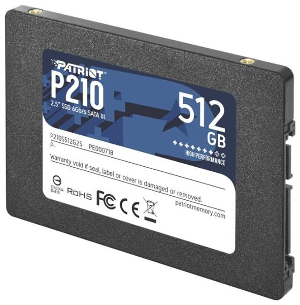 Твердотельный накопитель Patriot SSD P210 512GB SATA3 2.5" R520/W430 TBW 240TB 3D NAND