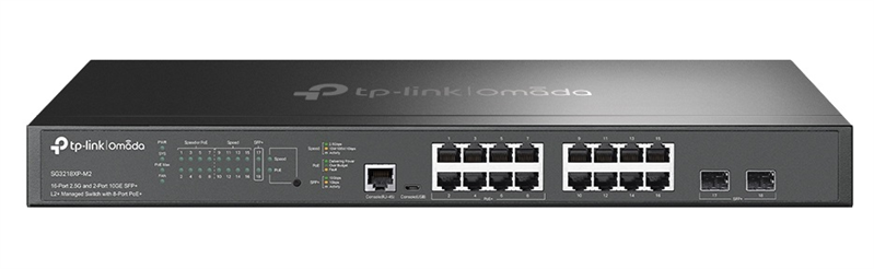 TP-Link SG3218XP-M2 Управляемый коммутатор Omada уровня 2+ с 16 портами 2,5 Гбит/с (8 портов PoE+) и 2 портами SFP+