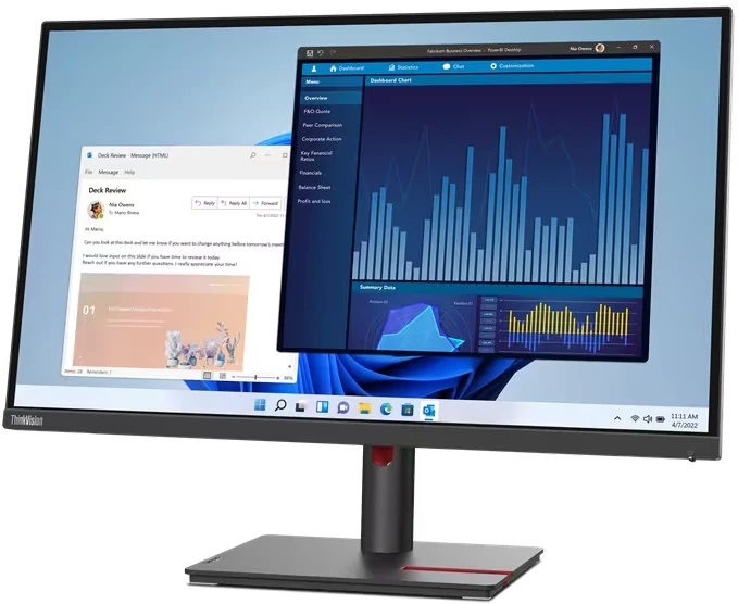 Монитор Lenovo ThinkVision T27p-30 27" 16:9 UHD (3840x2160) IPS, AG, 4ms, 350N, 1xHDMI 2.1, 1xDP 1.4, 1xEthernet (RJ45), 4xUSB 3.2 Gen 1 (1xBC 1.2), 1xUSB-C 3.2 Gen 1 (DP 1.4 Alt Mode, PD up to 90W), LTPS, 1Y