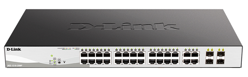 Коммутатор D-Link PROJ Настраиваемый L2 PoE-коммутатор, 24x1000Base-T PoE, 4хCombo 1000Base-T/SFP, PoE-бюджет 370 Вт, упрощенный интерфейс CLI