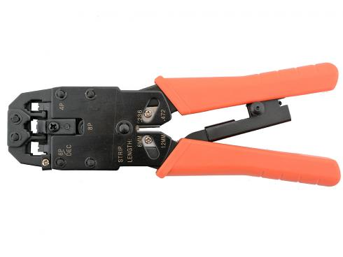 Инструмент обжимной Lanmaster LAN-CRI-500R  для  RJ-45/RJ-12/RJ-11  (упак:1шт) синий/оранжевый