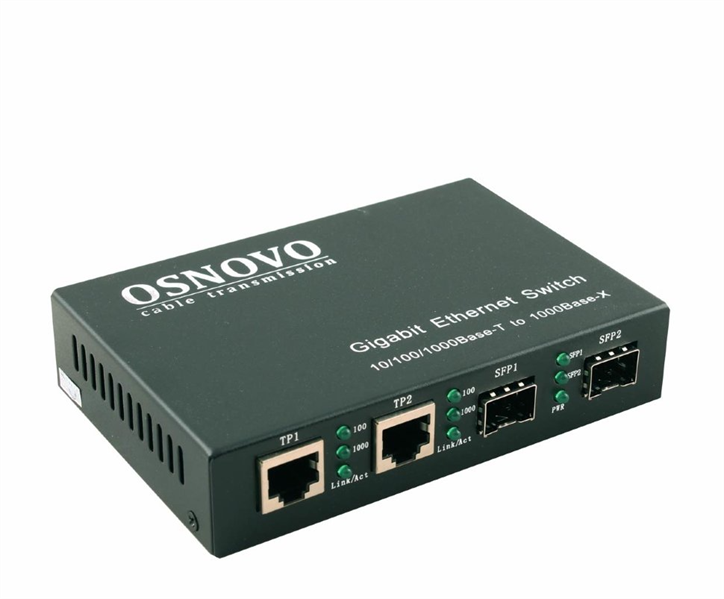 Коммутатор Gigabit Ethernet OSNOVO SW-70202 Неуправляемый коммутатор Gigabit Ethernet на 4 порта. Порты: 2 x GE (10/100/1000Base-T), 2 x GE SFP (1000Base-FX). В комплекте БП DC5V(2A). Размеры (ШхВхГ): 145x27х85 мм. Рабочая темпе