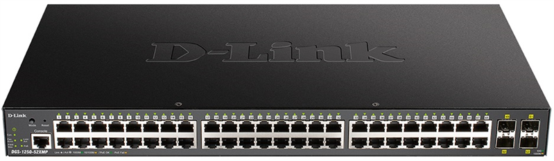 Коммутатор D-Link PROJ Управляемый L2 PoE-коммутатор, 48x1000Base-T PoE, 4x10GBase-X SFP+, PoE-бюджет 370 Вт, CLI, консольный порт RJ-45