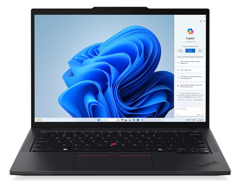 Ноутбук ThinkPad T14 Gen 5 14" WUXGA (1920x1200) IPS 400N, Ultra 7 165U, 16GB DDR5 5600, 1TB SSD M.2, Intel Iris Xe, WiFi, BT, FPR, 5.0 Cam,Kb Ru/Eng, 65W USB-C, Win 11 ProEng, 1Y, 1.4kg