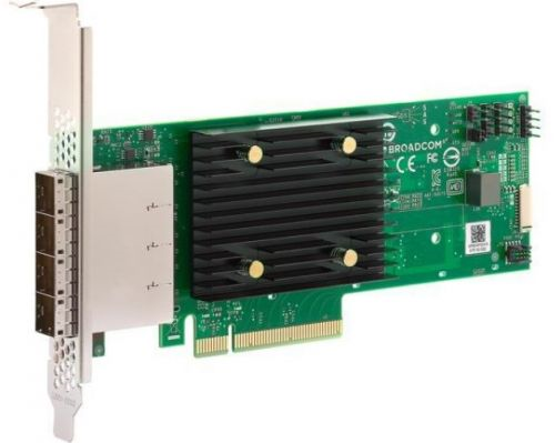 Контроллер Broadcom HBA Controller 9500-16e, PCIe 4.0 x8 LP, Tri-Mode SAS/SATA/NVMe 12G HBA, 16port (4*ext SFF8644), SAS3816, 1 year