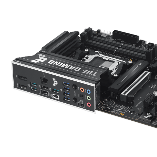 Материнская плата ASUS TUF GAMING B850-PLUS WIFI, AM5, B850, 4*DDR5, 4*SATA, 3*M.2, 7*USB 3.2, 2*USB 2.0, Type-C, 3*PCIx16, 2*PCIx1, DP+HDMI, ATX; 90MB1J30-M0EAY0