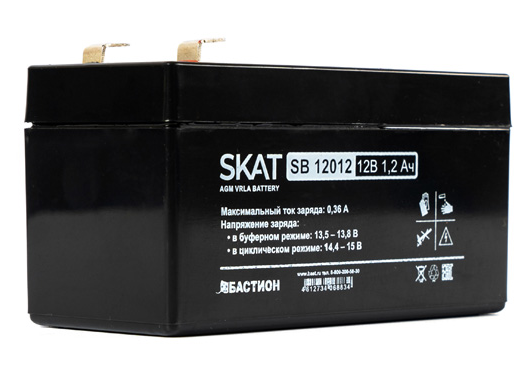  (2530) Бастион SKAT SB 12012 АКБ СК 12В/1,2 Ач/F1/Срок службы 6 лет/1,5 л.г