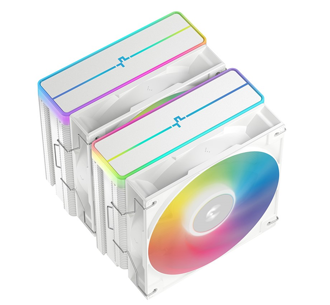 Кулер для процессора DEEPCOOL AG620 WH ARGB V2 LGA20XX/1700/1200/115X/AM5/AM4 (9шт/кор, TDP 260W, PWM, ARGB DUAL Fan 120mm, 6 тепл. трубок, белый) RET (R-AG620-WHAMMN-GJD)