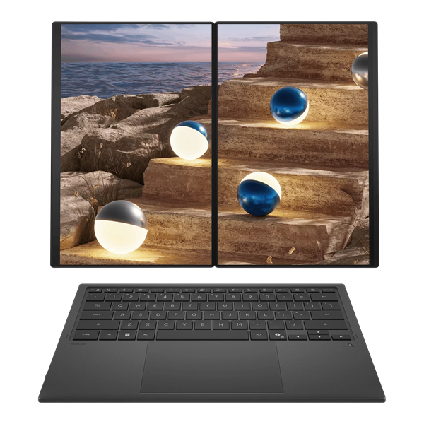 Ноутбук ASUS Zenbook Duo UX8407AA-SN197X Intel Core Ultra X9 388H/LPDDR5X 32GB 2TB/Intel Arc Graphics /14" 3K (2880 x 1800) OLED 16:10 TOUCH,WiFi 7+BT 5.4/ WIN11 PRO/1.65 kg/Moher Gray/Stylus+Sleeve
