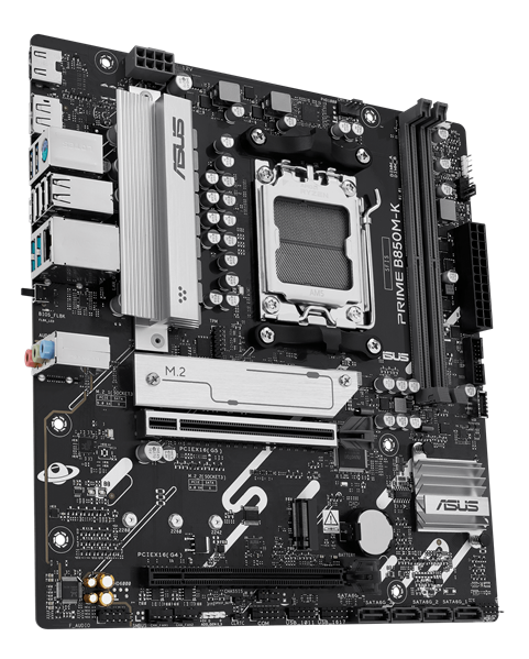 Материнская плата ASUS PRIME B850M-K, AM5, B850, 2*DDR5, 4*SATA, 2*M.2, 4*USB 3.2, 4*USB 2.0, 3*PCIx16, 2*PCIx1, DP+HDMI, mATX; 90MB1LV0-M0EAY0