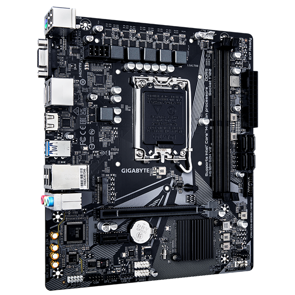 Материнская плата GIGABYTE H610M S2H, LGA1700, H610, 2*DDR5, 4*SATA, 1*M.2, 2*USB 3.2, 4*USB 2.0, 1*PCIx16, 1*PCIx1, D-Sub+HDMI+2*DP, mATX