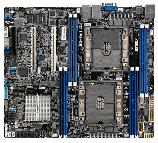 серверная материнская плата ASUS Z11PA-D8,DP XEON,C621,CEB,8DIMM,3PCIE (после СЦ, неоригинальная коробка, некомплект)