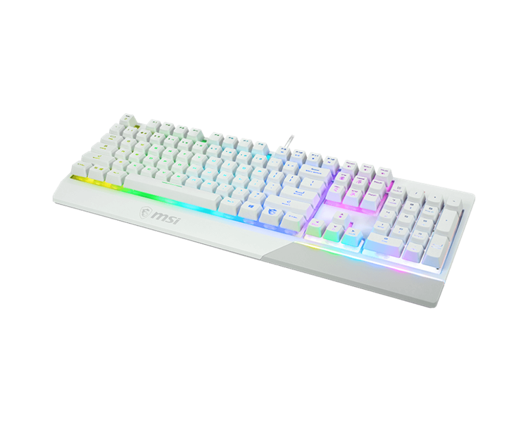 клавиатура проводная Gaming Keyboard MSI VIGOR GK30, Wired, Mechanical-like plunger switches. 6 zones RGB lighting with several lighting effects.  Anti-ghosting Capability. Water Resistant (spill-proof), Wh (потертости.)