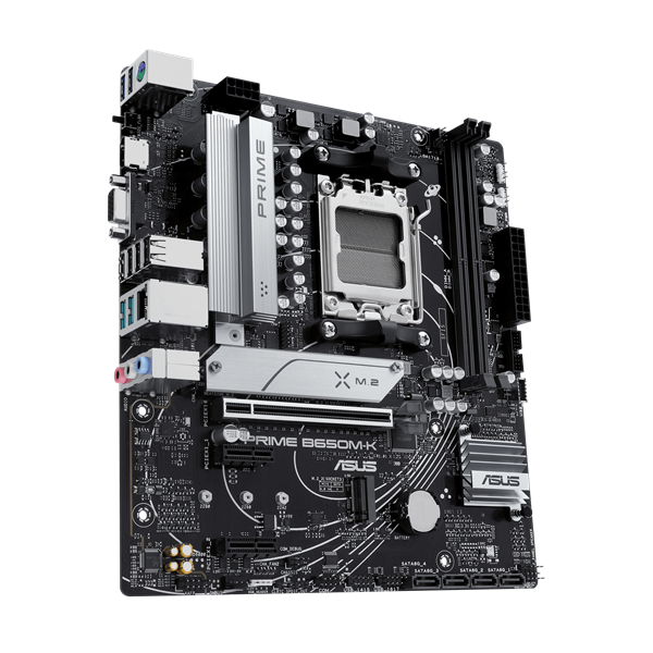 Материнская плата ASUS PRIME B650M-K, AM5, B650, 2*DDR5, 4*SATA, 2*M.2, 4*USB 3.2, 4*USB 2.0, 2*PCIx16, 2*PCIx1, VGA+HDMI, mATX; 90MB1F60-M0EAY0