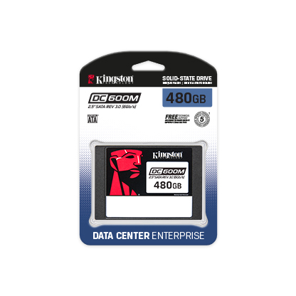 Твердотельный накопитель Kingston Enterprise SSD 480GB DC600M 2.5" SATA 3 R560/W470MB/s 3D TLC MTBF 2M 94 000/41 000 IOPS 876TBW (Mixed-Use) 1 year