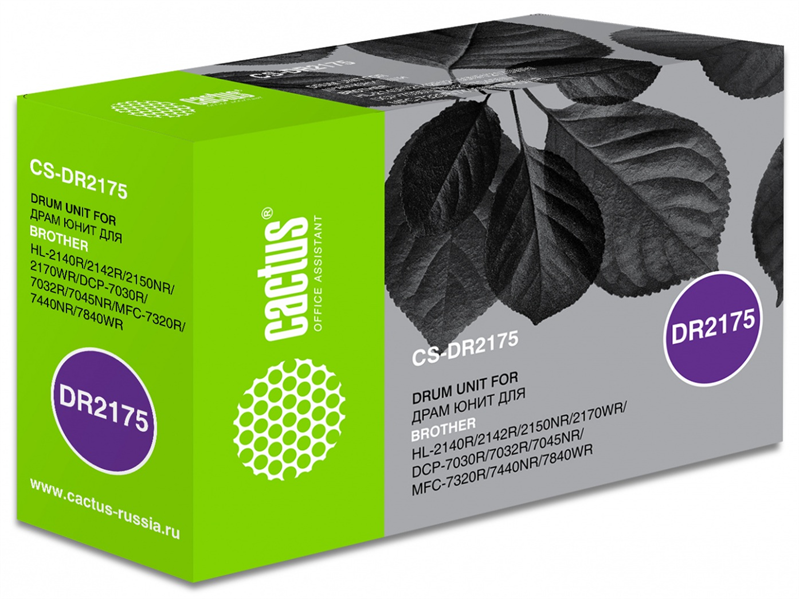 Блок фотобарабана Cactus CS-DR2175 DR-2175 черный ч/б:12000стр. для DCP 7030/ 7032 /7032R Brother