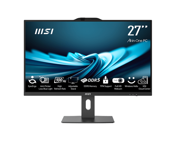 Моноблок MSI Pro AP272P 14M AiO 27" FHD(1920x1080)IPS AG Non-touch, Core i5-13500(2.5GHz), 16Gb(16*1) DDR5 SO-DIMM, 512GB SSD M.2, Intel Graphics,WiFi,BT,camera, WirelessKB&mouse Eng/Rus,No OS,1y war-ty, Black