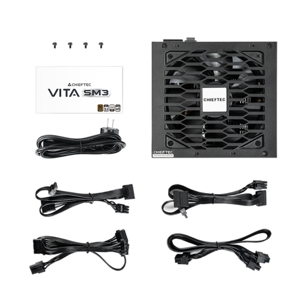 Блок питания Chieftec Vita SM3 BPX-850-C (ATX 3.1, 850W, 80 PLUS BRONZE, Active PFC, 120mm fan, Semi-modular Cable Management) Retail