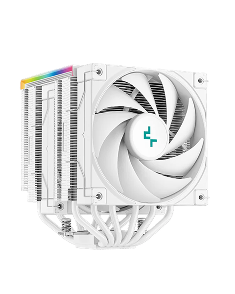 Кулер для процессора DEEPCOOL AK620 DIGITAL WH LGA20XX/1700/1200/115X/AM5/AM4 (8шт/кор, TDP 260W, PWM, DUAL Fan 120mm, 6 тепл. трубок, ARGB, белый) RET (R-AK620-WHADMN-G)