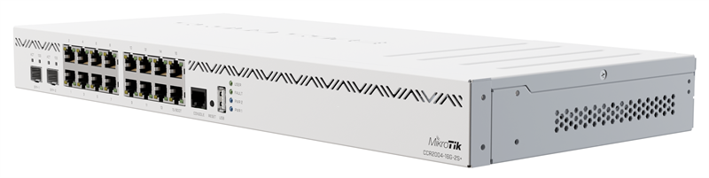 Маршрутизатор MikroTik Cloud Core Router 2004-16G-2S+ with Annapurna Labs Alpine v2 CPU with 4x ARMv8-A Cortex-A57 cores running at 1.7GHz, 4GB of DDR4 RAM, 128MB NAND storage, 16 x Gbit LAN, 2x SFP+ ports, 1U rack