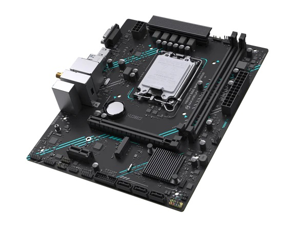 Материнская плата Maxsun H610M 666 WiFi6 ARGB, LGA 1700, Intel H610, 2xDDR4, 3xSATA, 1xM.2, 1xPCI-E 4.0 x16, 1xPCI-E x1, 1xHDMI, 1xVGA, 2xUSB 3.2 Gen 1, 2xUSB 2.0, 1x 1Gb LAN, 3x3.5 мм, 5.1, Micro-ATX