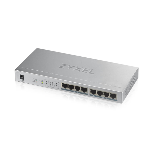 Zyxel GS1008HP-EU0101F Коммутатор PoE+ Zyxel GS1008HP, 8xGE PoE+, настольный, металлический, бесшумный, бюджет PoE 60 Вт