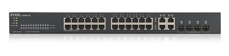 ZYXEL GS1920-24V2-EU0101F Гибридный Smart коммутатор NebulaFlex GS1920-24v2, 24xGE, 4xCombo (SFP/RJ-45), бесшумный, автономное/облачное управление