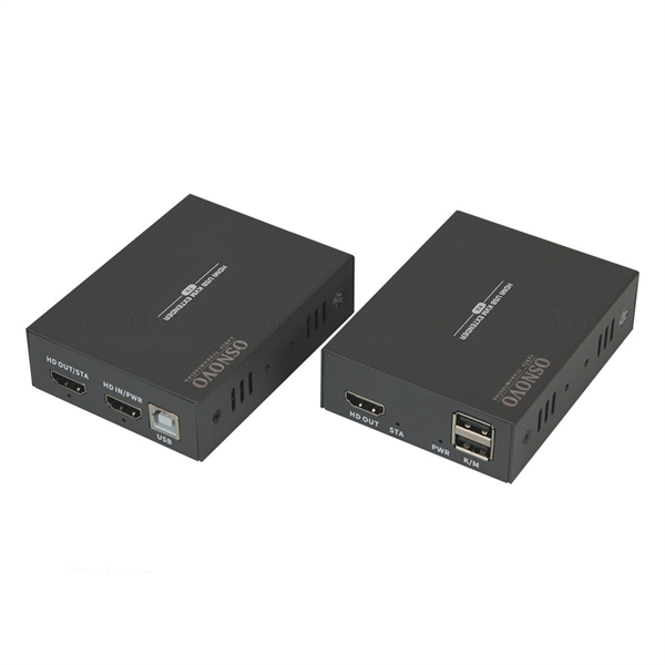 Комплект KVM удлинителя HDMI, USB OSNOVO TA-HiKMP2+RA-HiKMP2 Комплект KVM удлинителя HDMI, USB по кабелю витой пары CAT6 до 50м. Разрешение до 1920x1080(60Гц). Поддержка POC-передача питания от передатчика на приемник по кабелю витой