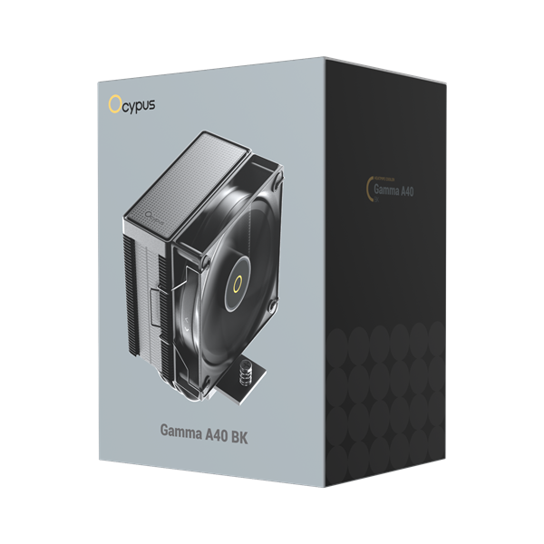 Кулер для процессора Ocypus Gamma A40 BK, 100mm FAN, Top Panel, 4 HEAT PIPES, 4-PIN PWM, 600-2400 RPM, 29DBA, HYDRO BEARING, LGA115X/1200/1700/18XX, AM4/AM5