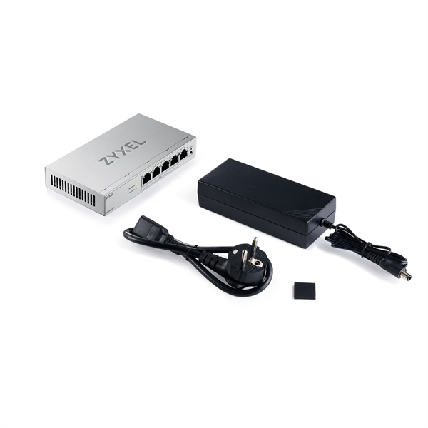 Коммутатор/ ZYXEL Web-managed Gigabit PoE Switch Zyxel GS1200-5HPv3, 5xRJ-45: 1G (4xPoE+), 68W PoE budget, desktop, fanless