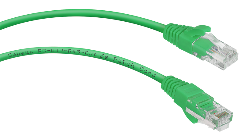 Патч-корд Cabeus PC-UTP-RJ45-Cat.5e-2m-GN Патч-корд U/UTP, категория 5е, 2xRJ45/8p8c, неэкранированный, зеленый, PVC, 2м