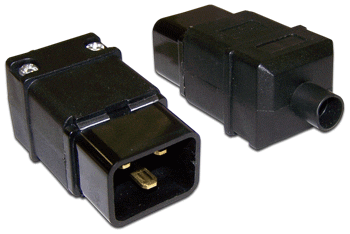 Вилка Вилка IEC 60320 C20, 16A, 250V, прямая, разборная, черная