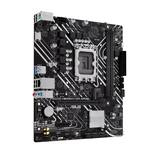 Материнская плата ASUS PRIME H610M-K D4 ARGB, LGA1700, H610, 2*DDR4, 4*SATA, 1*M.2, 2*USB 3.2, 4*USB 2.0, 1*PCIx16, 1*PCIx1, HDMI, mATX; 90MB1HN0-M0EAY0