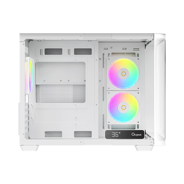 корпус Ocypus Iota C50 WH Curve ARGB Digital, MATX, Type-C*1, USB3.0*2, REAR 1x120mm ARGB, MB SIDE 2x120mm ARGB (существенное повреждение коробки)
