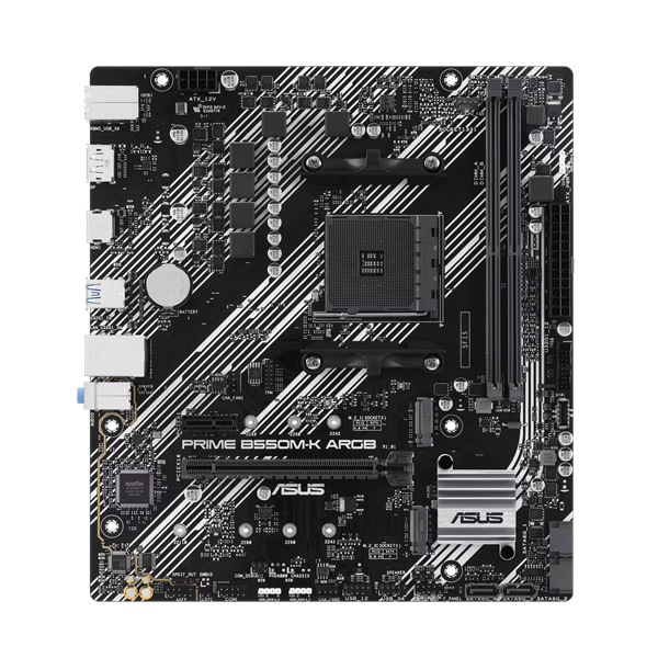 Материнская плата ASUS PRIME B550M-K ARGB, Socket AM4, B550, 2*DDR4, DP+HDMI, SATA3 + RAID, Audio, Gb LAN, USB 3.2, USB 2.0, COM*1 header (w/o cable), mATX ; 90MB1GC0-M0EAY0