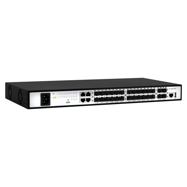 коммутатор SNR Управляемый коммутатор уровня 2+, 20 портов 100/1000Base-X SFP, 4 порта Combo 10/100/1000Base-T|100/1000Base-X SFP, 4 порта 1/10G SFP+, встроенный БП ~220V AC