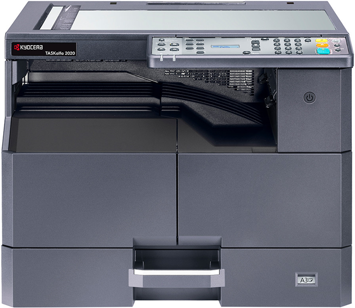 МФУ лазерное Kyocera TASKalfa 2020 (P/S/C, черно-белая печать, А3, 20 стр/мин, 600 x 600 dpi, duplex, 256 МБ, USB, старт.тонер - да, 3.000, ориг.тонер TK-4140~16.000 , альт. 1102ZR3NL0)