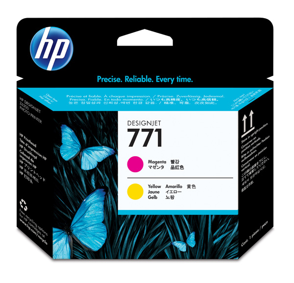 Печатающая головка Печатающая головка HP 771 для DesignJet Z6200/Z6600/Z6800, пурпурная/желтая