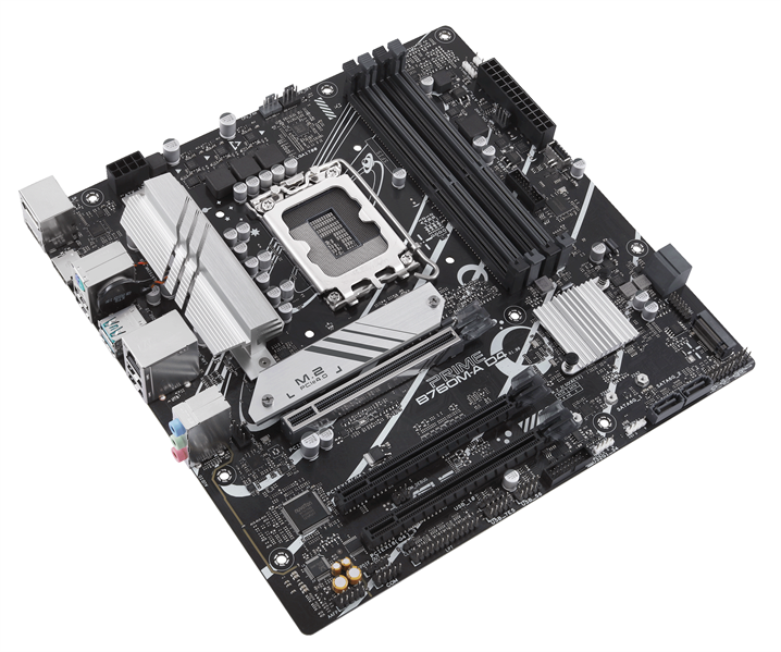 Материнская плата ASUS PRIME B760M-A D4-CSM, LGA1700, B760, 4*DDR4, 4*SATA, 2*M.2, 2*USB 3.2, 4*USB 2.0, 3*PCIx16, 2*PCIx1, DP+HDMI, mATX; 90MB1D00-M1EAYC