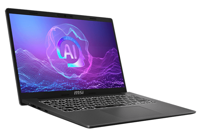 Ноутбук MSI Modern A14 AI+ F3HMG AMD Ryzen AI 5 330 14" FHD (1920*1080),IPS,DDR5 16GB (8GB*2),512GB SSD AMD Radeon Graphics,backlight,46.8Wh,1.5kg,1y,Dos,Platinum Gray